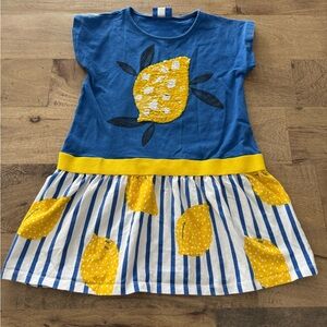 Tuc Tuc sequins Blue Lemon Print Dress size 6 years